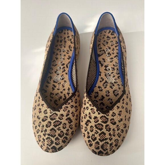 Rothy's Women's Round Toe Knit Ballet Flats Leopard Animal Print  size 8.5 - Picture 1 of 7